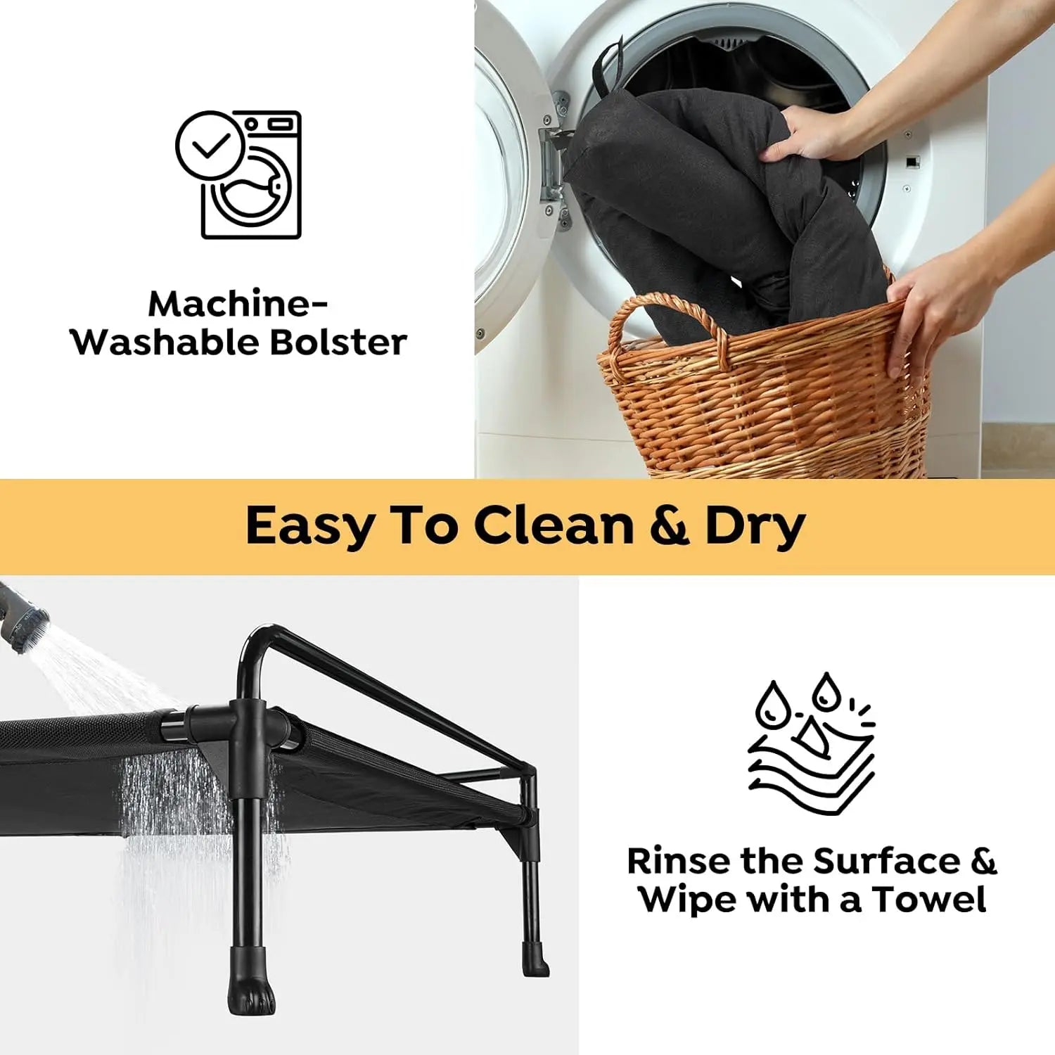 #Summervibes #Petlovers Veehoo Elevated Raised Dog Bed-Cooling Outdoor Dog Cot Bed for Large Sized Dogs Three-Sided Fence Raised Pet Cot with Mesh & No-Slip Feet Dog Hammock Bed with Removable Bolster