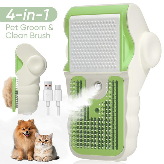 Steam Pet Grooming Brush 4-In-1 – Deshedding, Wipe & Easy Cleaning for Dogs and Cats