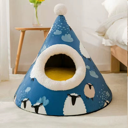 Dog Nest Warm Dog Bed Four Seasons Universal House Type Triangle Tent Closed Cat Nest Dog House Cat Mat Dog Mattress Cat Bed