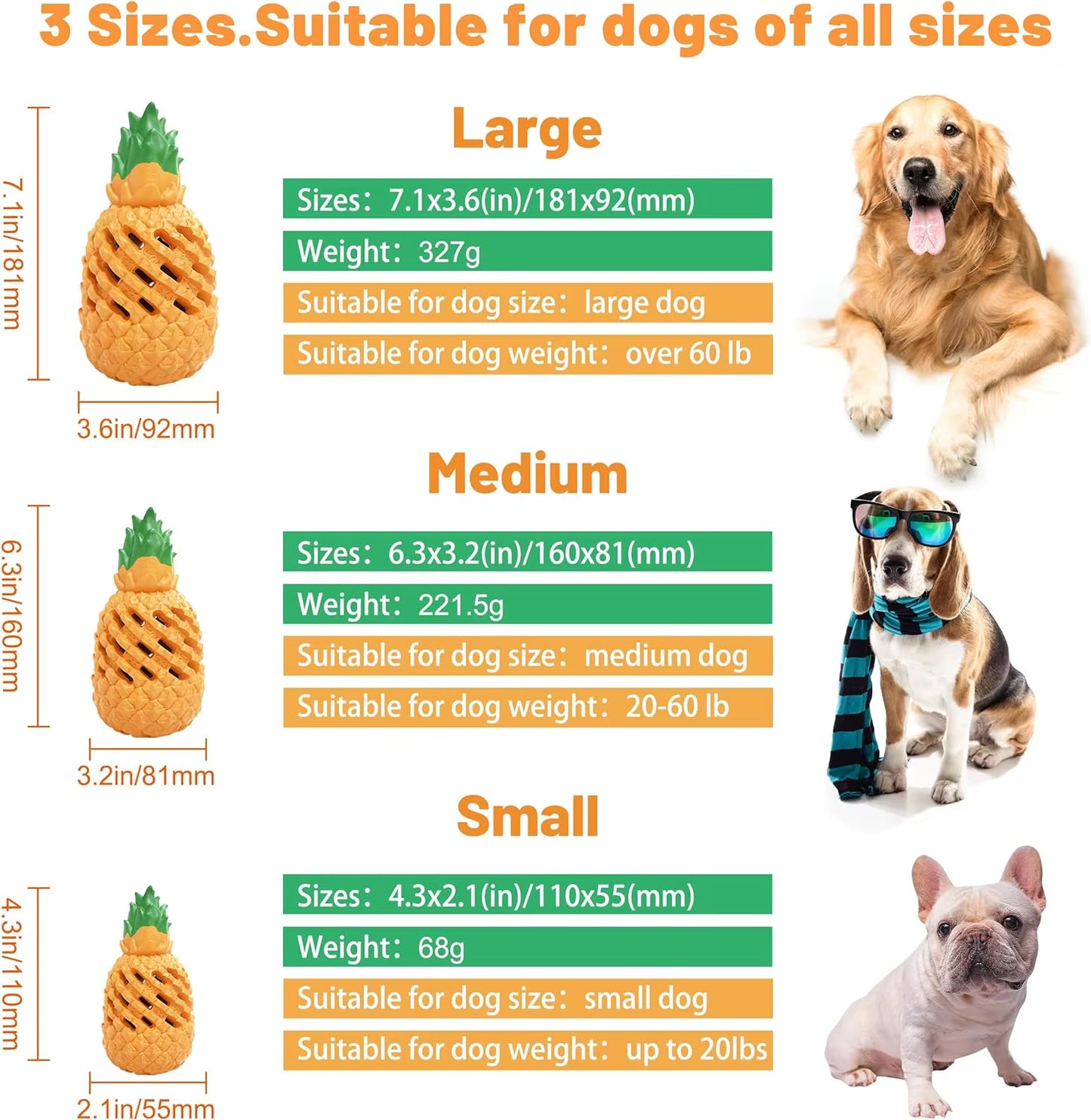 Dog Toys for Dogs Pineapple Dog Chew Toys for Aggressive Chewers Indestructible Dog Toys for Aggressive Chewers Dog Toys for Agg
